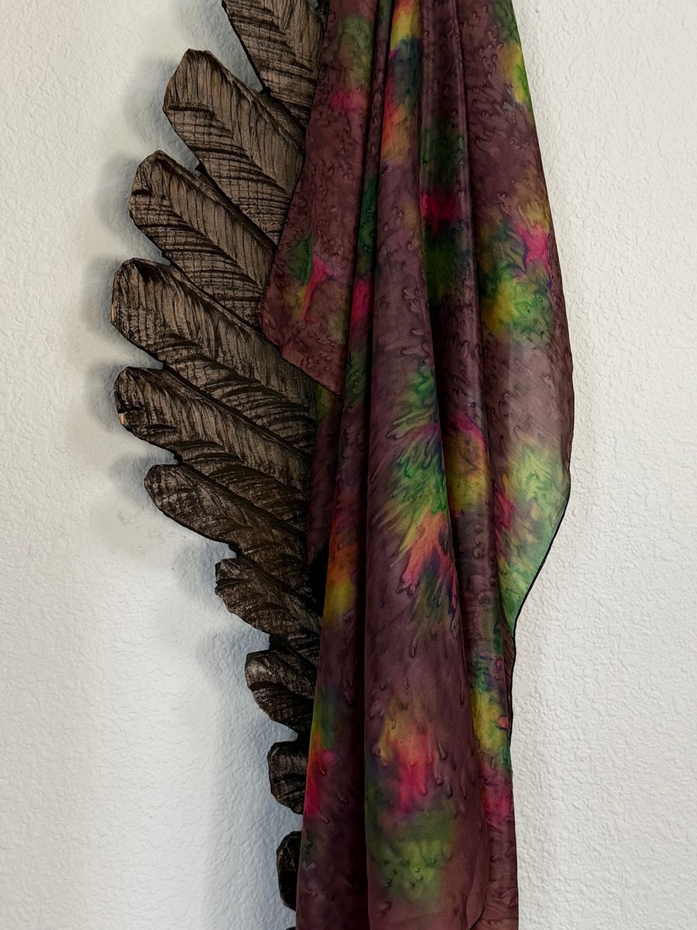 VTG 100% silk hand painted neck head bag wrist wrap scarf Bersa Ipek